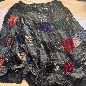 boho patchwork long skirt plus-size